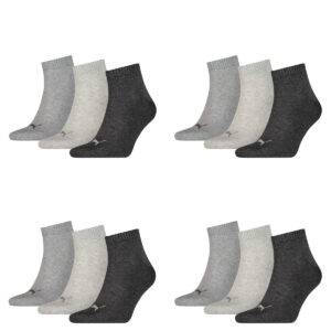 12 Paar Puma Unisex Quarter Socken Sneaker Gr. 35 - 49  für Damen Herren Füßling...
