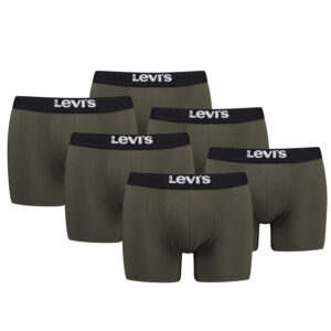 Levi's Solid Herren Boxershorts Unterwäsche aus Bio-Baumwolle im 6er Pack
