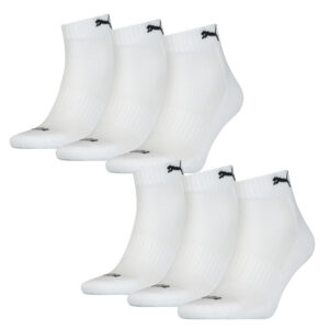 6 Paar Puma Quarter Socken mit Frottee-Sohle Gr. 35 - 46 Unisex Cushioned Kurzso...