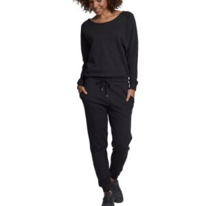 Urban Classics Ladies - Terry Longsleeve Jumpsuit schwarz