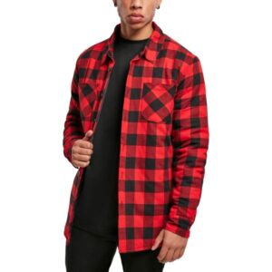Urban Classics - Check Flannel Hemd rot, gefüttert