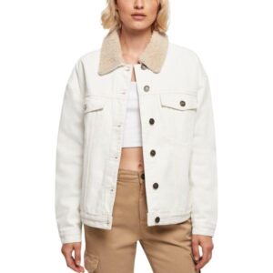 Urban Classics Ladies - Oversized Sherpa Denim Jacke