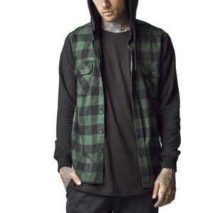 Urban Classics - HOODED Flanell Holzfäller Hemd