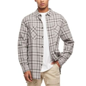 Urban Classics - Long Oversized Grey Check Hemd