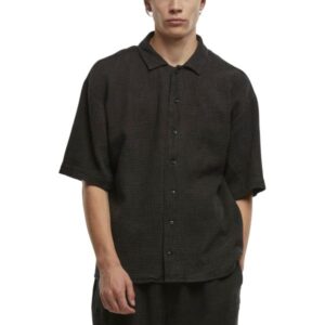 Urban Classics - Acid Washed Musselin Hemd schwarz