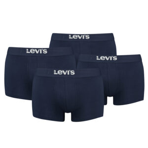 Levi's Solid Basic Herren Boxershorts Unterwäsche aus Bio-Baumwolle im 4er Pack