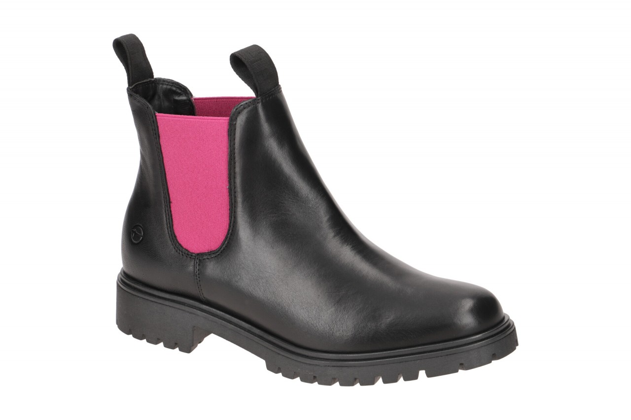 Tamaris 1-25070-41 Chelsea Boots schwarz pink fuxia Leder 1 Tamaris 1-25070-41 Chelsea Boots schwarz pink fuxia Leder