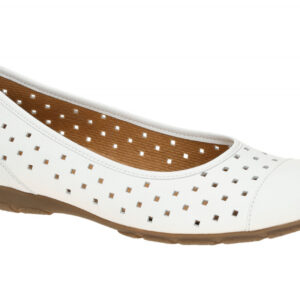 Gabor 84.169.21 wei? - Ballerina - Halbschuhe - Slipper f?r Damen