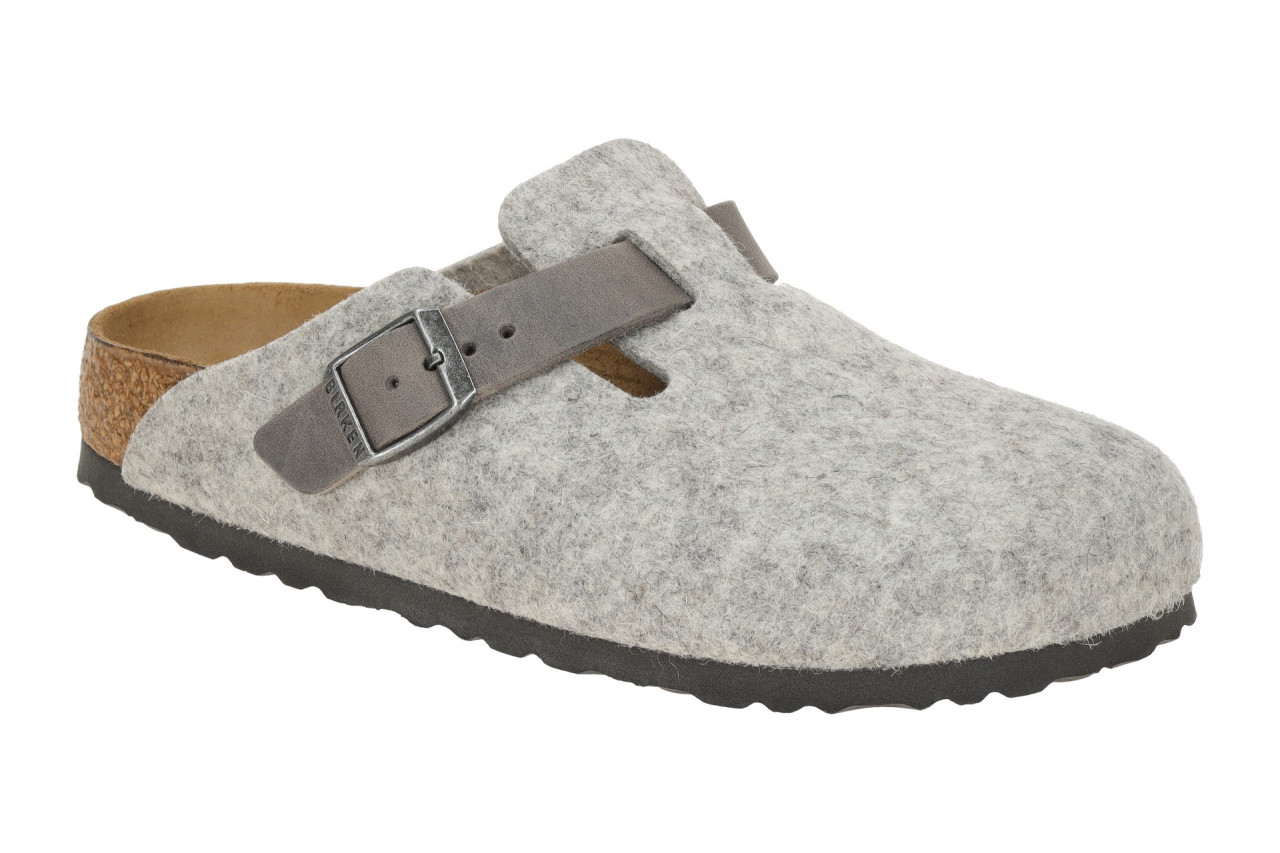 Birkenstock BOSTON BS 1026163 hell-grau - bequeme Pantolette f?r Damen 1 Birkenstock BOSTON BS 1026163 hell-grau - bequeme Pantolette f?r Damen