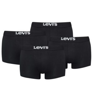 Levi's Solid Basic Herren Boxershorts Unterwäsche aus Bio-Baumwolle im 4er Pack