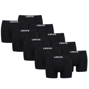 Levi's Solid Herren Boxershorts Unterwäsche aus Bio-Baumwolle im 10er Pack