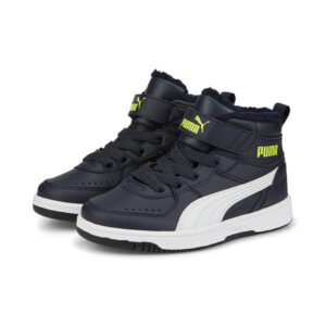 Puma Rebound Joy FUR PS Unisex Kinder Sneaker gefüttert 375479 blau