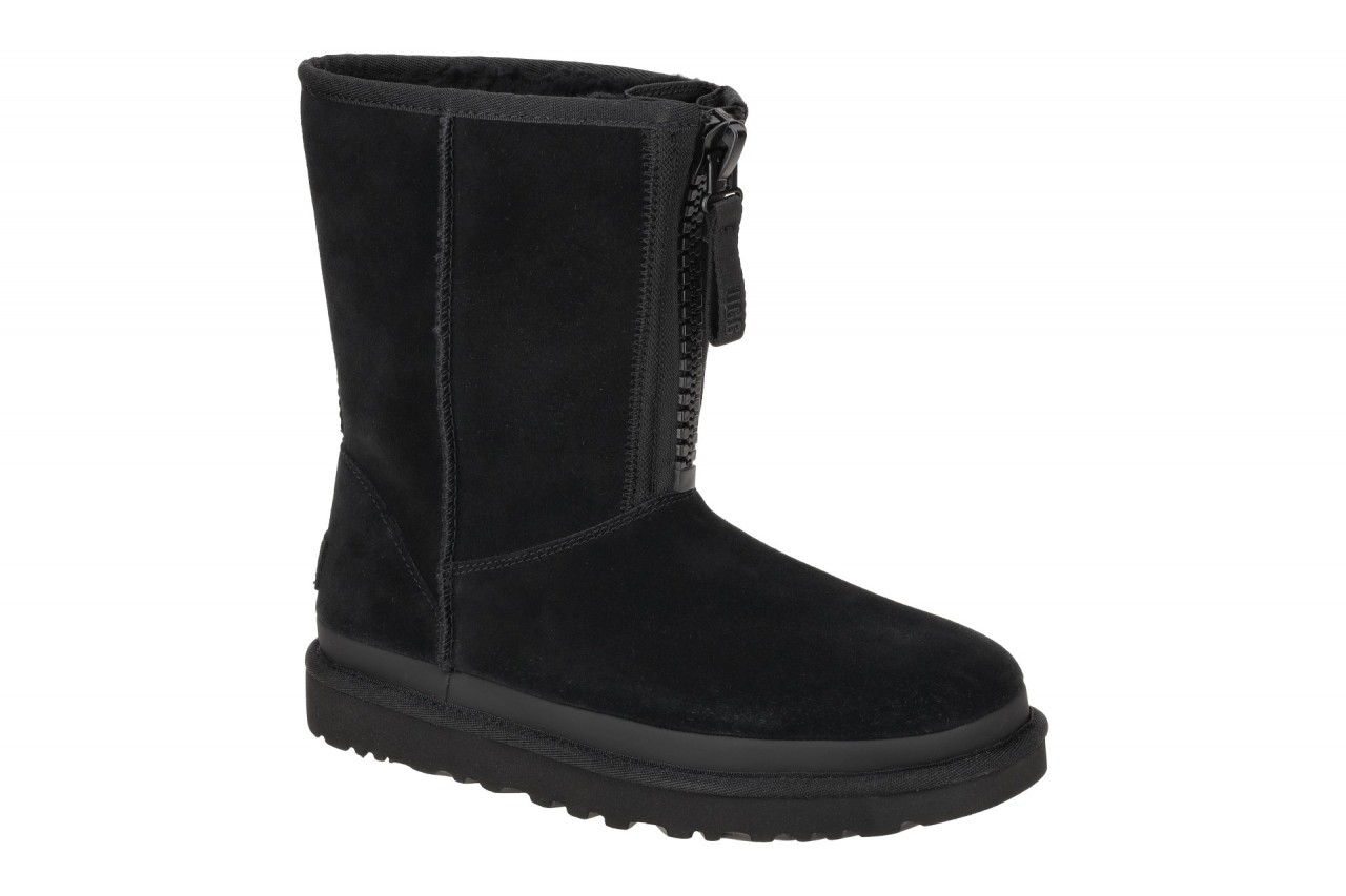 UGG CLASSIC SHORT ZIPPER TAPE LOGO 1144035 BLK schwarz - Winterstiefel f?r Damen 1 UGG CLASSIC SHORT ZIPPER TAPE LOGO 1144035 BLK schwarz - Winterstiefel f?r Damen