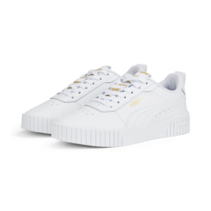 Puma Carina 2.0 Tape Damen Sneaker Leder Schuhe 385850 01 Weiß
