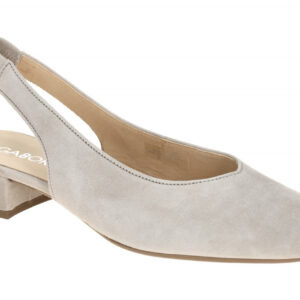 Gabor 81.520.12 Sling Pumps Grau (puder) Echtleder Blockabsatz 3cm F-Normal