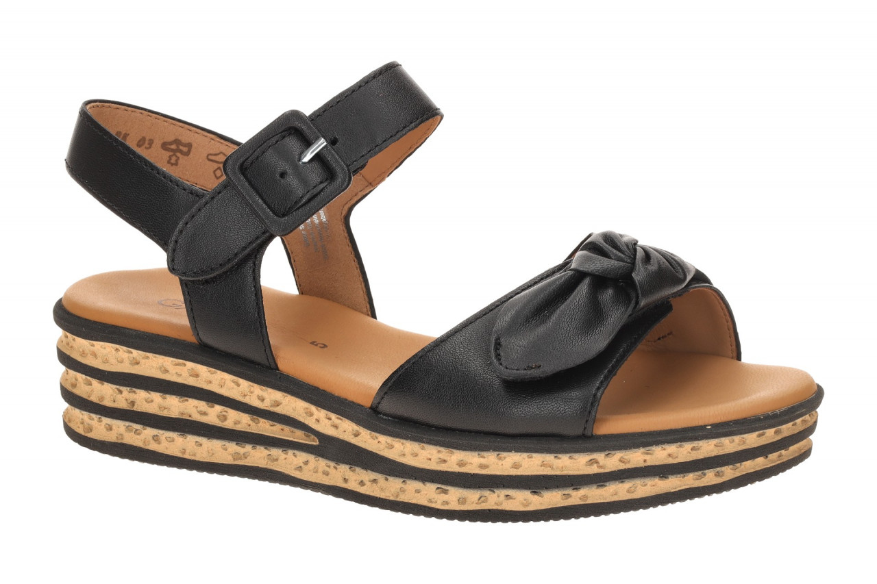 Gabor 84.553 Damen Sandalette in Schwarz - schwarz, Keilabsatz, Klettverschluss 1 Gabor 84.553 Damen Sandalette in Schwarz - schwarz, Keilabsatz, Klettverschluss