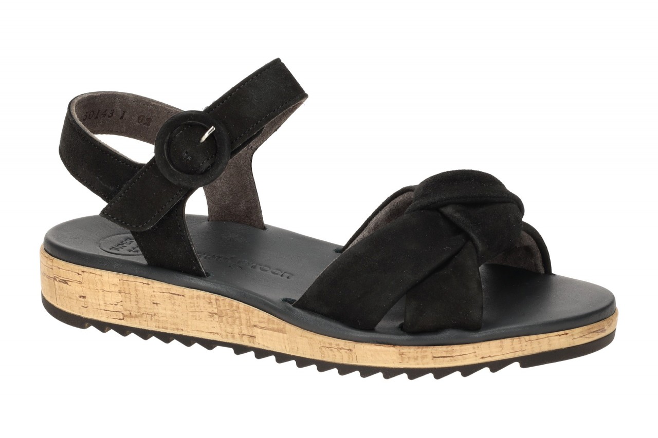 Paul Green Damen Sandalette 6105-07 schwarz Echtleder flach Klettverschluss 1 Paul Green Damen Sandalette 6105-07 schwarz Echtleder flach Klettverschluss