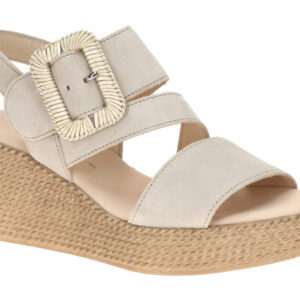 Gabor 84.771 - Damen Sandalette in Grau abetone, Keilabsatz 4,5cm