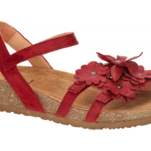 Think 551 Damen Sandalette Riemchen Sandalen rot fragola Echtleder Keilabsatz