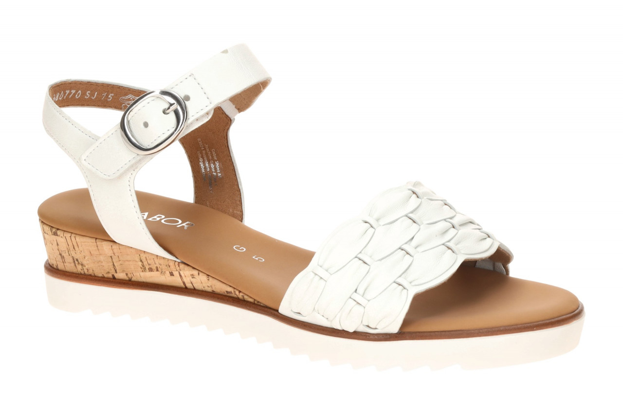 "Gabor 82.758 Damen Sandalette wei? (Kork) Klettverschluss Keilabsatz" 1 "Gabor 82.758 Damen Sandalette wei? (Kork) Klettverschluss Keilabsatz"