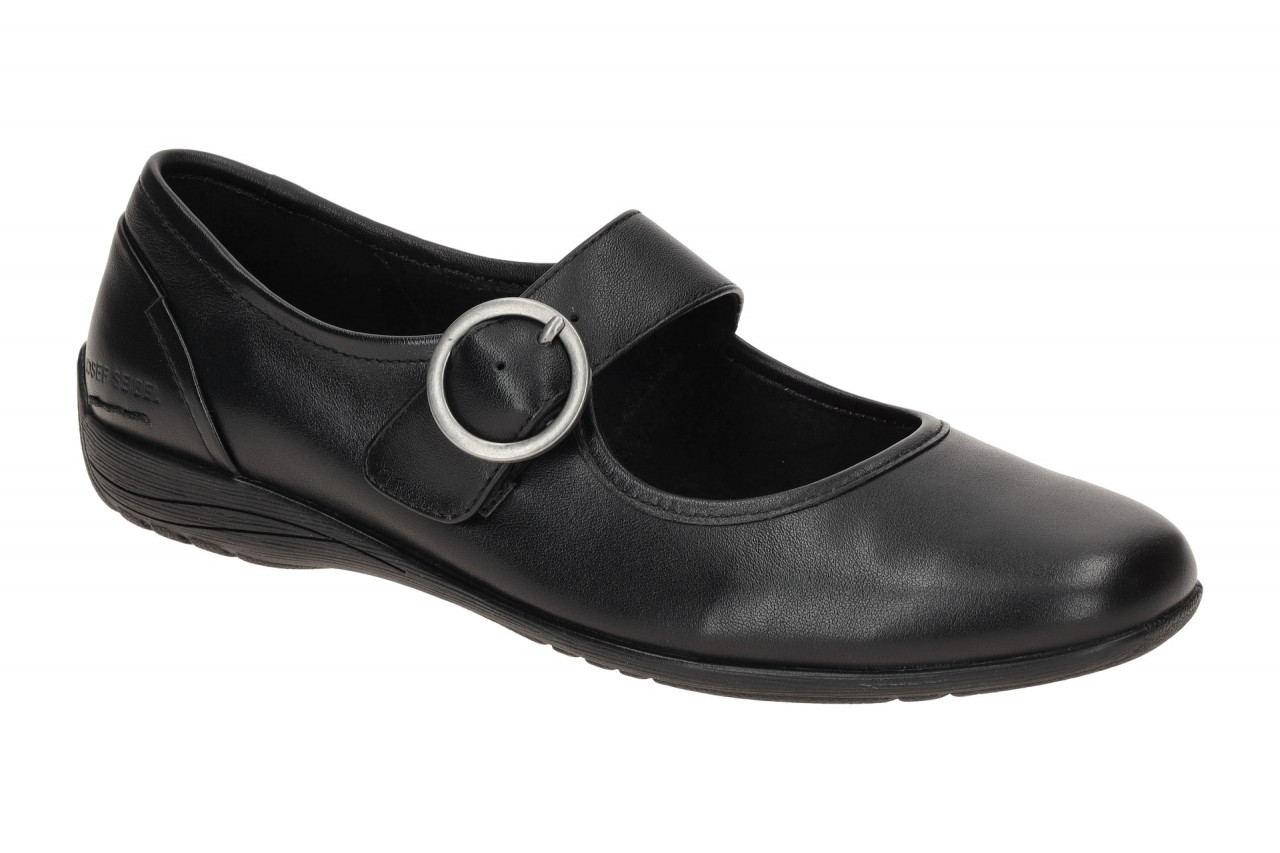 Josef Seibel Damen Ballerina FENJA 18 in Schwarz Glattleder mit Schnalle 1 Josef Seibel Damen Ballerina FENJA 18 in Schwarz Glattleder mit Schnalle