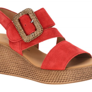 Gabor 84.771 - Damen Sandalette in Rot Chilli - Keilabsatz 4,5cm
