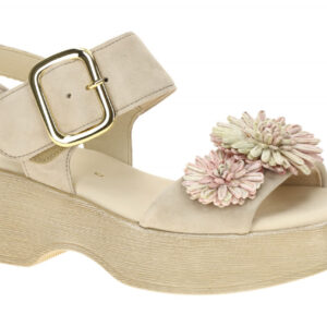 Gabor 84.525 Damen Sandalette in grau oak (multicolor) mit Klettverschluss un...