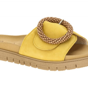 Gabor Damen Pantoletten 83.745 - BEST FITTING Gelb Dark Sole Comfort Fu?bett