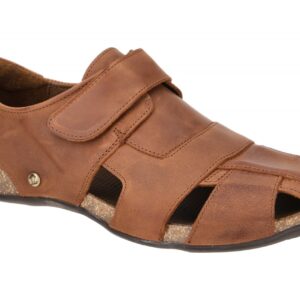 Panama Jack Fletcher Basics C5 cuero Herren Sandale Braun Gummisohle Klettver...