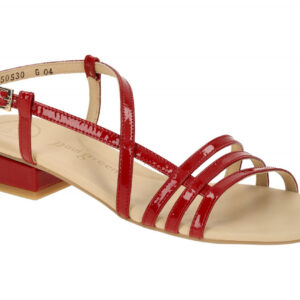 Paul Green Damen Sandalette 7621-15 Riemchen Sandale Rot Lipstick Echtleder F...