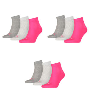 9 Paar Puma Unisex Quarter Socken Sneaker Gr. 35 - 49 für Damen Herren Füßlinge