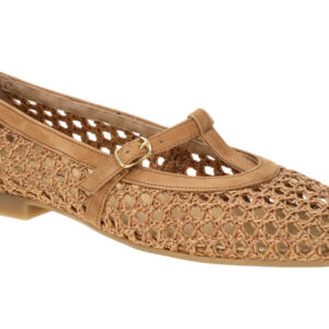 Paul Green Damen Ballerinas 1143-010 braun sisal Mary Jane Stil mit Gummisohle