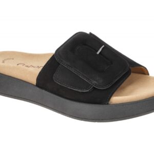 Gabor 83.751.17 Damen Pantoletten schwarz - bequeme Schuhe mit Komfort Fu?bett