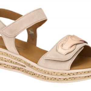 Gabor 64.553.10 Damen Sandalette in rose - rouge mit Keilabsatz