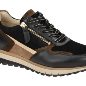 Gabor 76.378.67 Schwarz/Whisky (Gold) Sneaker TURIN Comfort H-Weit