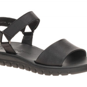 Paul Green Damen Sandale 6219-009 Schwarz Echtleder Fesselriemen Klettverschluss