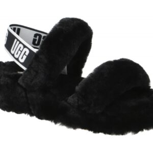 UGG 1107953 BLK Damen Oh Yeah Sandalette Schwarz Lammfell Warmfutter Gummisohle
