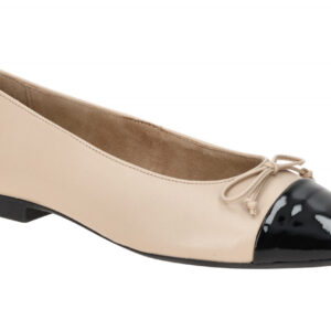 Paul Green Damen Ballerinas 1000-000 black/biscuit Beige Lack Glattleder Lede...