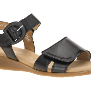 Gabor 82.802.57 Damen Sandalette Schwarz Glattleder Keilabsatz