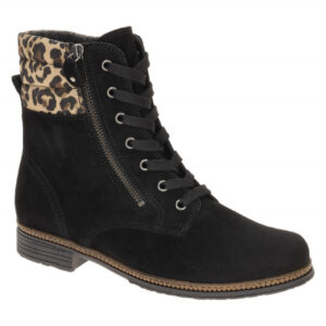 Gabor Damen Stiefeletten 74.672 Best Fitting Schwarz/Natur Blockabsatz