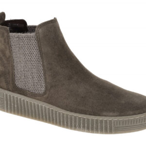 Gabor Damen Stiefeletten 73.731 - Braun Mohair Chelsea-Boots mit Keilabsatz