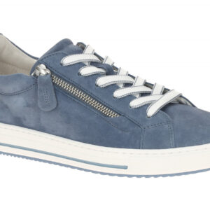 Gabor 86.518.46 Sneaker Halbschuhe Blau heaven Echtleder Textil Komfort Fu?bett