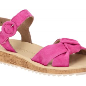 Paul Green Damen Sandalette 6105-04x flamingo - Echtleder - Klettverschluss -...