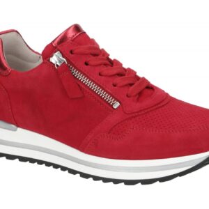 Gabor 06.528.68 Damen Halbschuhe Sneaker rot Rauhleder Extra Weit H-Fu?bett