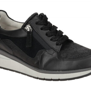 Gabor 66.307.67 Schwarz Damen Halbschuhe Sneaker Echtleder-Komfort Fu?bett