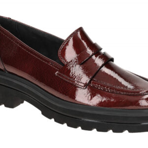 Paul Green Damen Slipper 2961-05 Wine Rot Lack Plateau Loafer