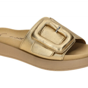 Gabor 63.751.63 Damen Pantoletten Gold Metallic Bequeme Schuhe Echtleder