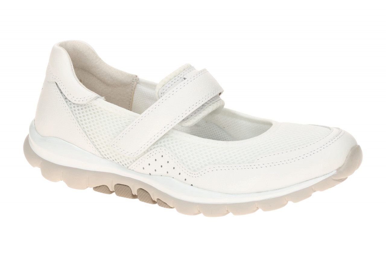 Gabor 86.961.50 ROLLINGSOFT Damen Ballerina wei? Mesh Echtleder Klettverschluss 1 Gabor 86.961.50 ROLLINGSOFT Damen Ballerina wei? Mesh Echtleder Klettverschluss