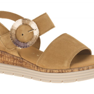 Gabor 82.706 Damen Sandalette Riemchen Sandalen Braun Sattel Keilabsatz
