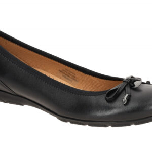 Gabor Damen Ballerinas 04.164 Schwarz Glattleder Slipper 2cm Keilabsatz